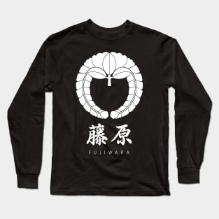 Fujiwara Clan kamon with text Long Sleeve T-Shirt